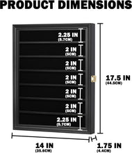 Load image into Gallery viewer, Elegant Black Knife Display Cabinet with Anti-Theft Lock and Custom Shelves