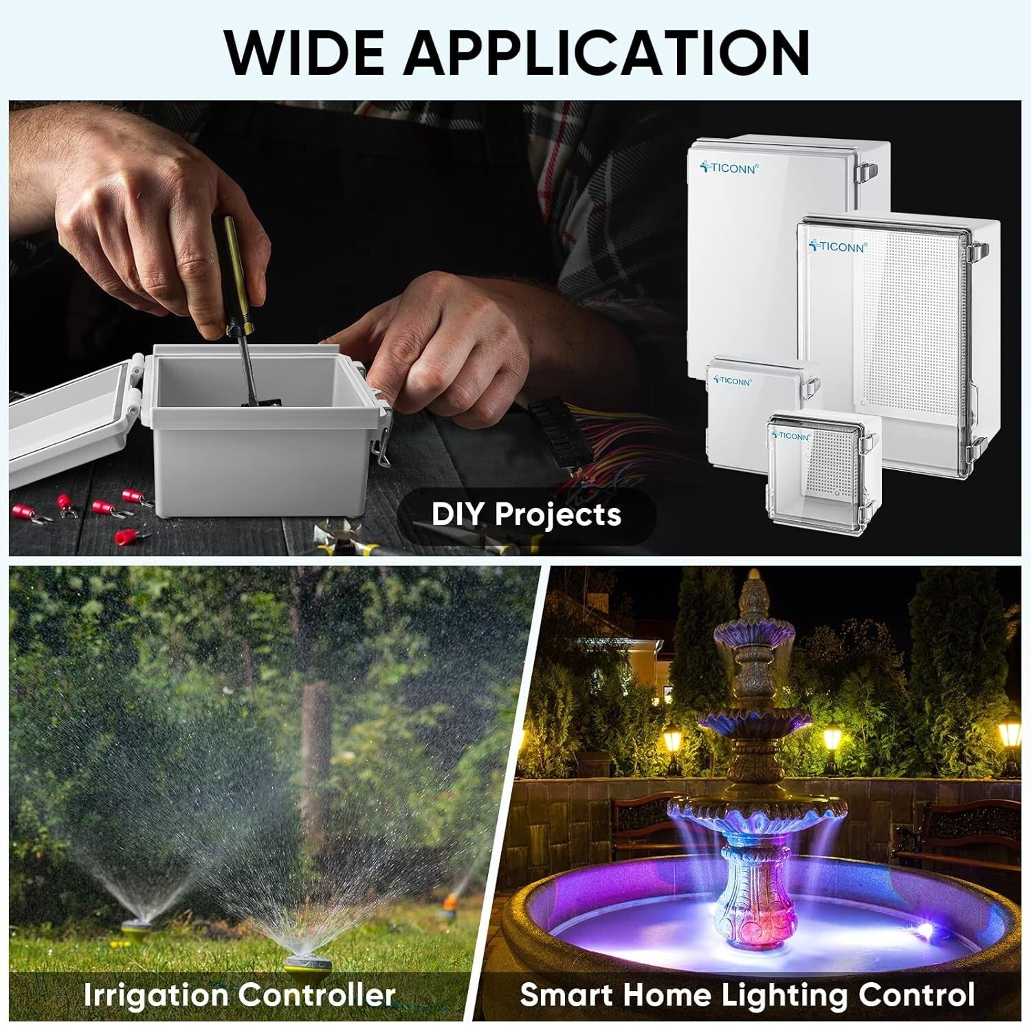 Secure IP67 Waterproof Electrical Junction Box with Transparent Cover 15.7x11...