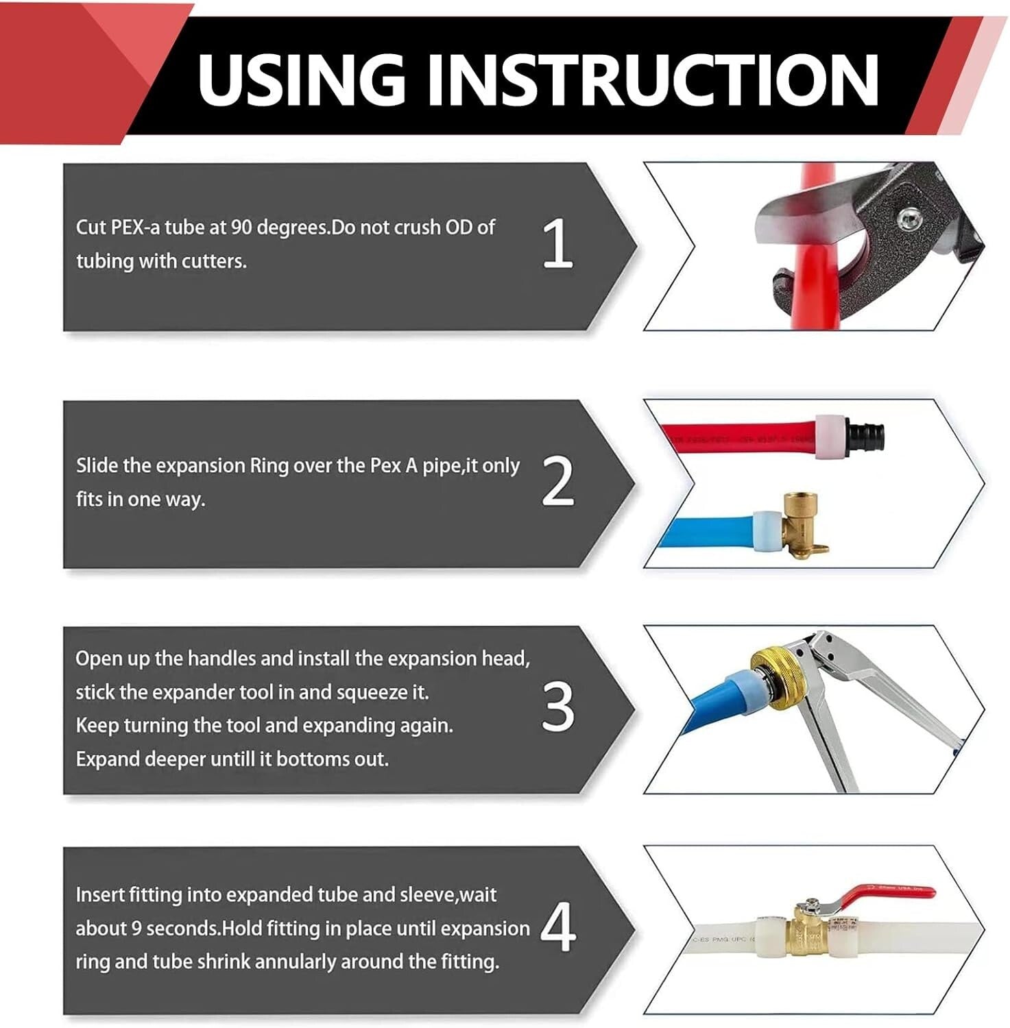 Premium 1/2-Inch Pex-A Pipe Set: 200 ft Tubing with 15pcs Fittings & 50 Clamps
