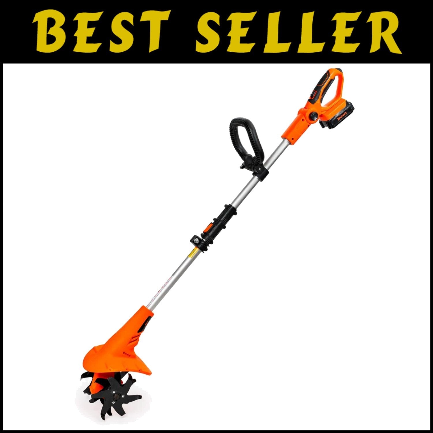20V Battery-Operated Tiller with 24 Steel Blades for Effortless Soil Tilling