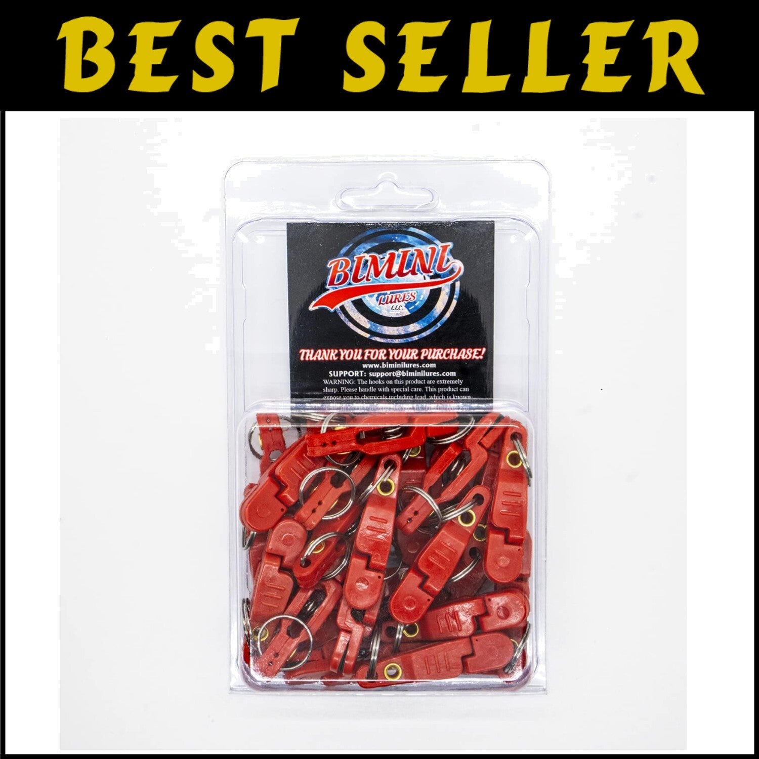 Corrosion-Resistant 25 Red Drop Shape Fishing Clips for Outriggers & Downriggers