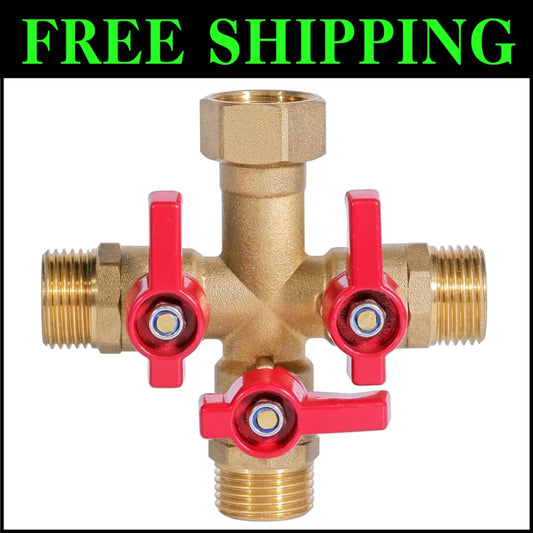 Premium Brass 3-Way Hose Splitter with Long Handle for Effortless Garden Use