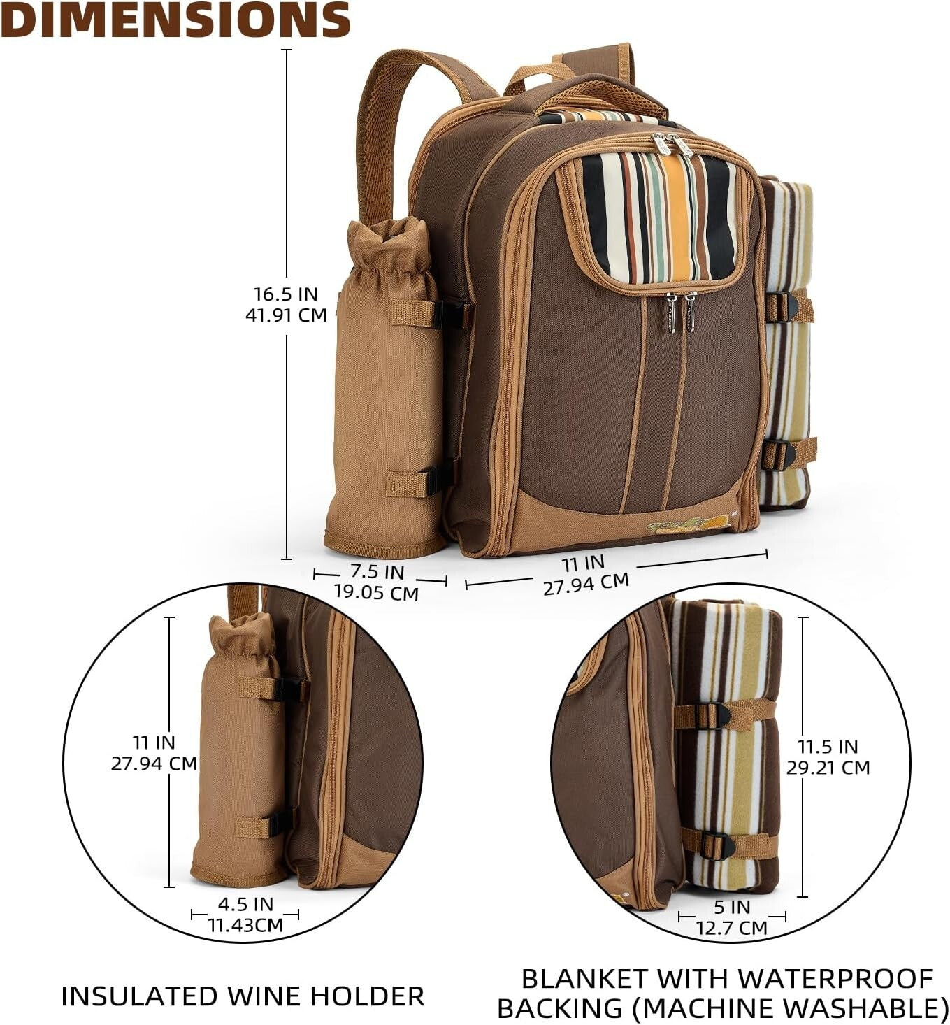All-in-One Picnic Backpack with Waterproof Blanket & Essential Dining Set