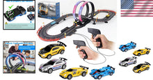 Load image into Gallery viewer, Ultimate 19ft Slot Car Racing Set with LED Loops &amp; Lap Counters - Perfect Gift!