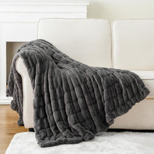 Load image into Gallery viewer, Soft and Stylish 50”x60” Faux Fur Throw Blanket - Elegant Design for All Seasons