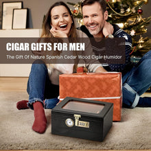 Load image into Gallery viewer, Professional Cigar Humidor with Combination Lock &amp; Storage Drawer - Gift Ready