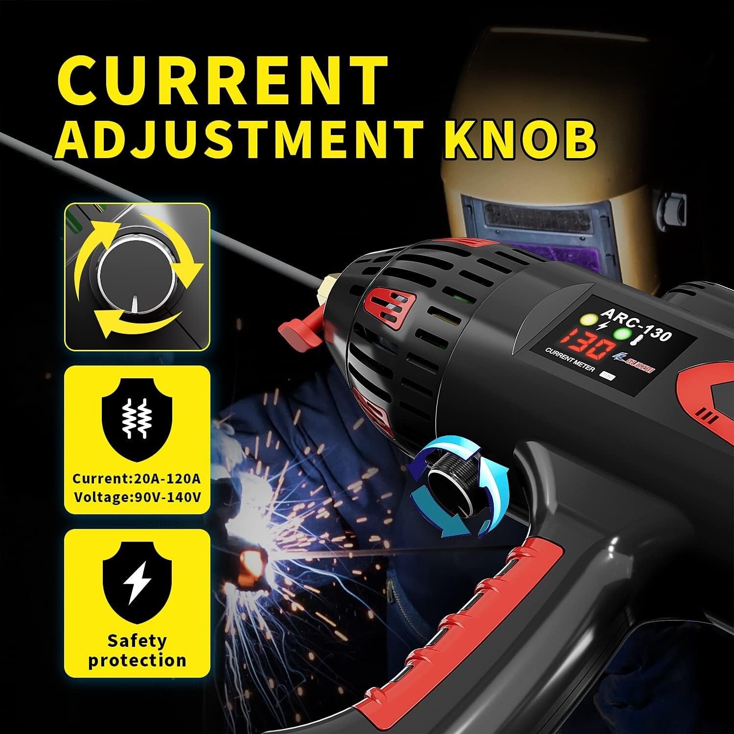 Digital Display 130A Portable Arc Welder - Complete Set for DIY & Industrial Use