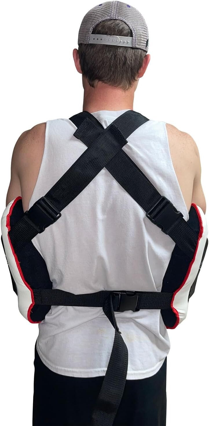 Durable Adjustable Boxing Body Protector – Black/White for Trainers and Athletes