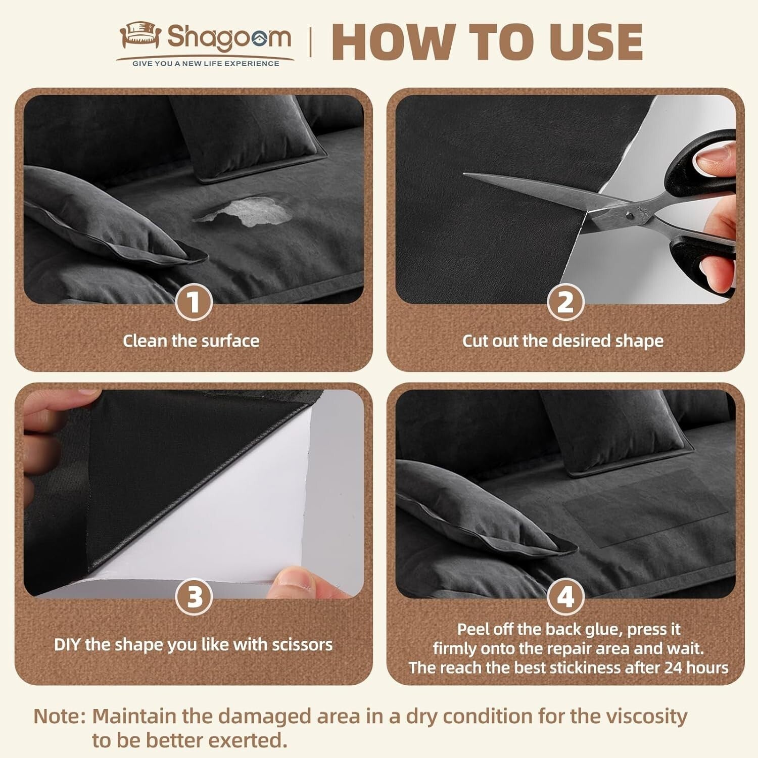 Self-Adhesive Suede Repair Patch - 17X158 Inches for Furniture and Clothing