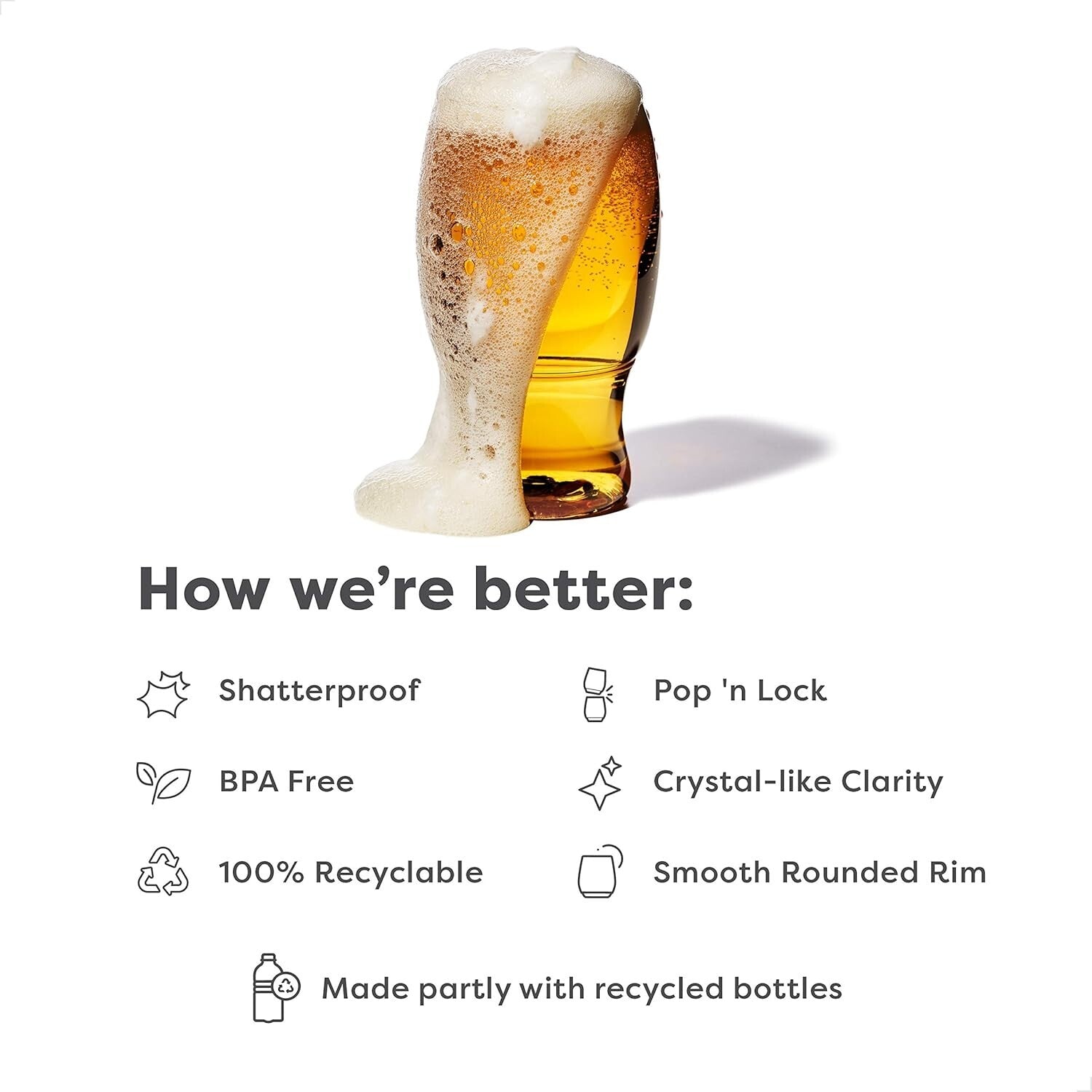 48 Count Premium Clear Plastic Pint Glasses – Perfect for Parties & Events