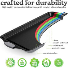 Load image into Gallery viewer, Nesting Nonstick Bakeware Set - 10 Pieces with Silicone Handles for Easy Baking