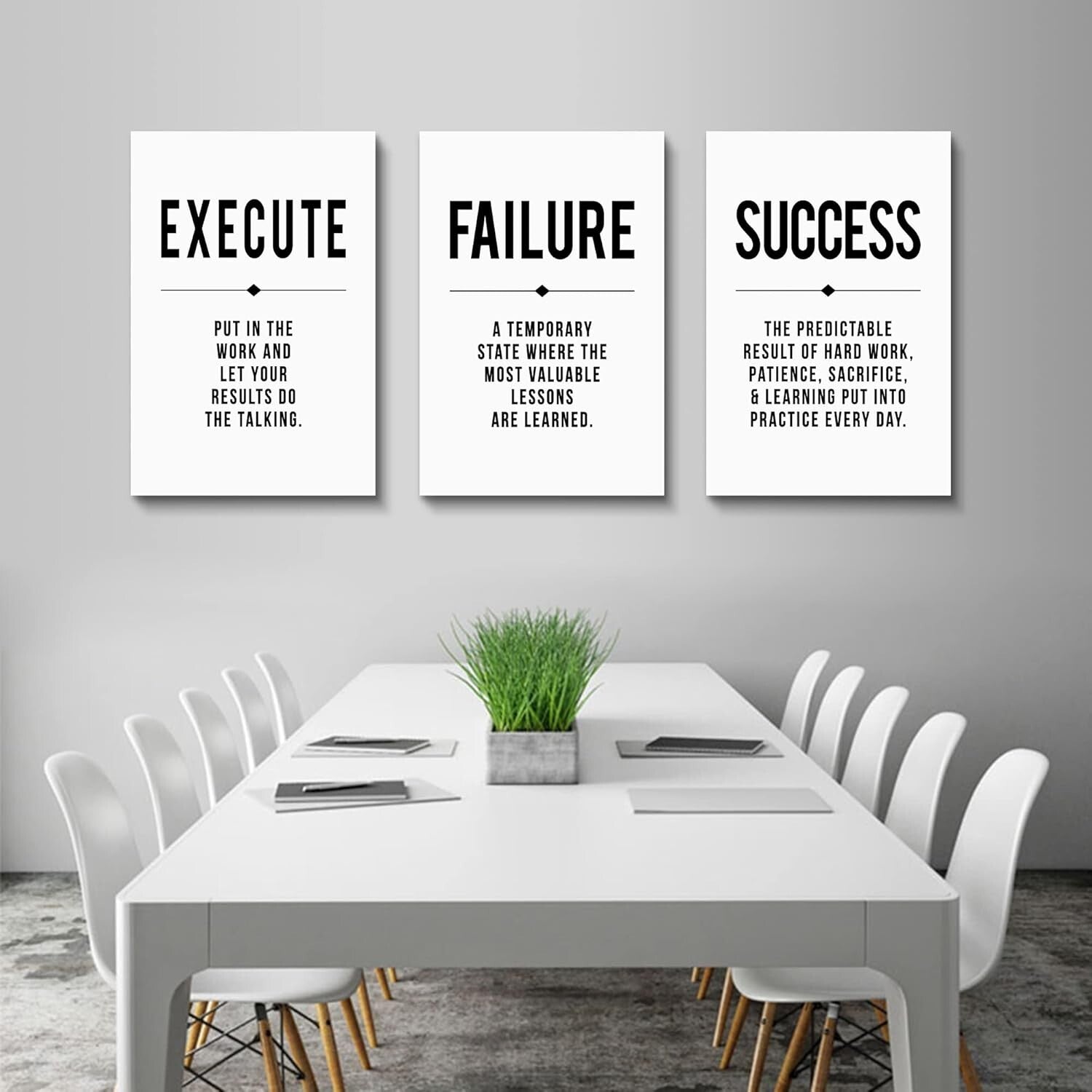 Durable Canvas Motivational Wall Art - Positive Quote Posters, Set of 3, 16x24"