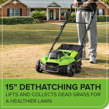 Load image into Gallery viewer, Multi-Function Lawn Dethatcher with 14-Inch Cutting Width &amp; 5 Depth Settings