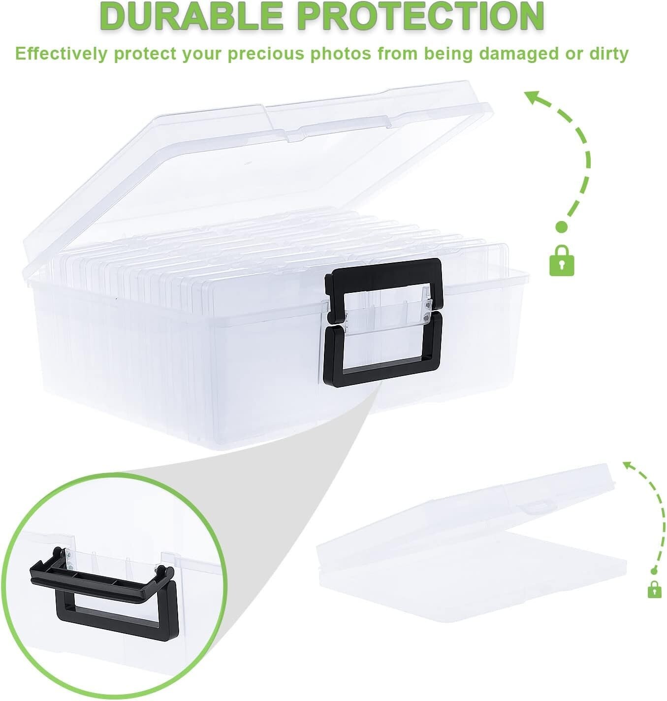 Sturdy Clear Craft Storage Box - 5" x 7" with Latch Closure for Versatile Use
