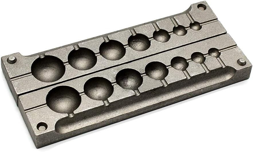 Lead Round Sinker Mold with 7 Cavities for Custom Weights - Fishing Essentials