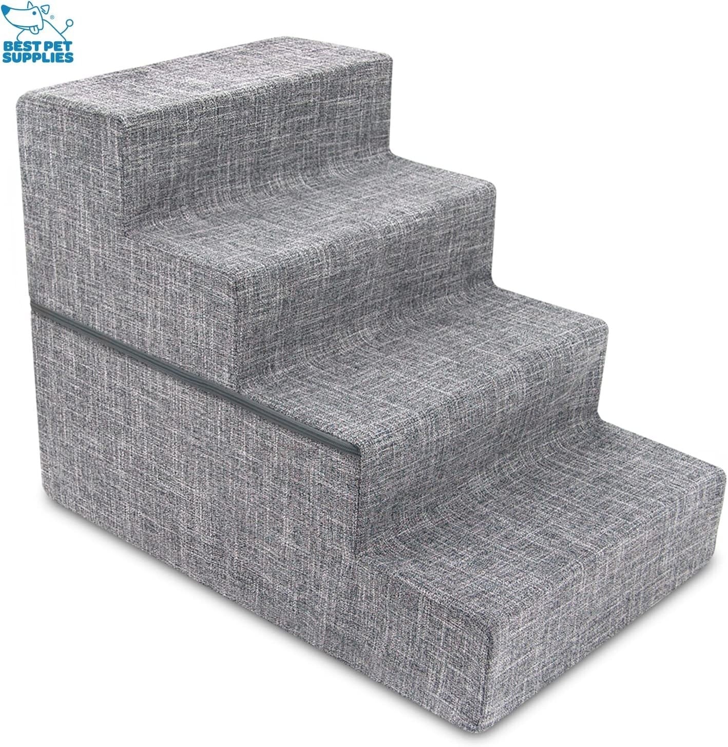 Foldable 4-Step Foam Pet Stairs - Non-Slip Indoor Climbing for Dogs & Cats