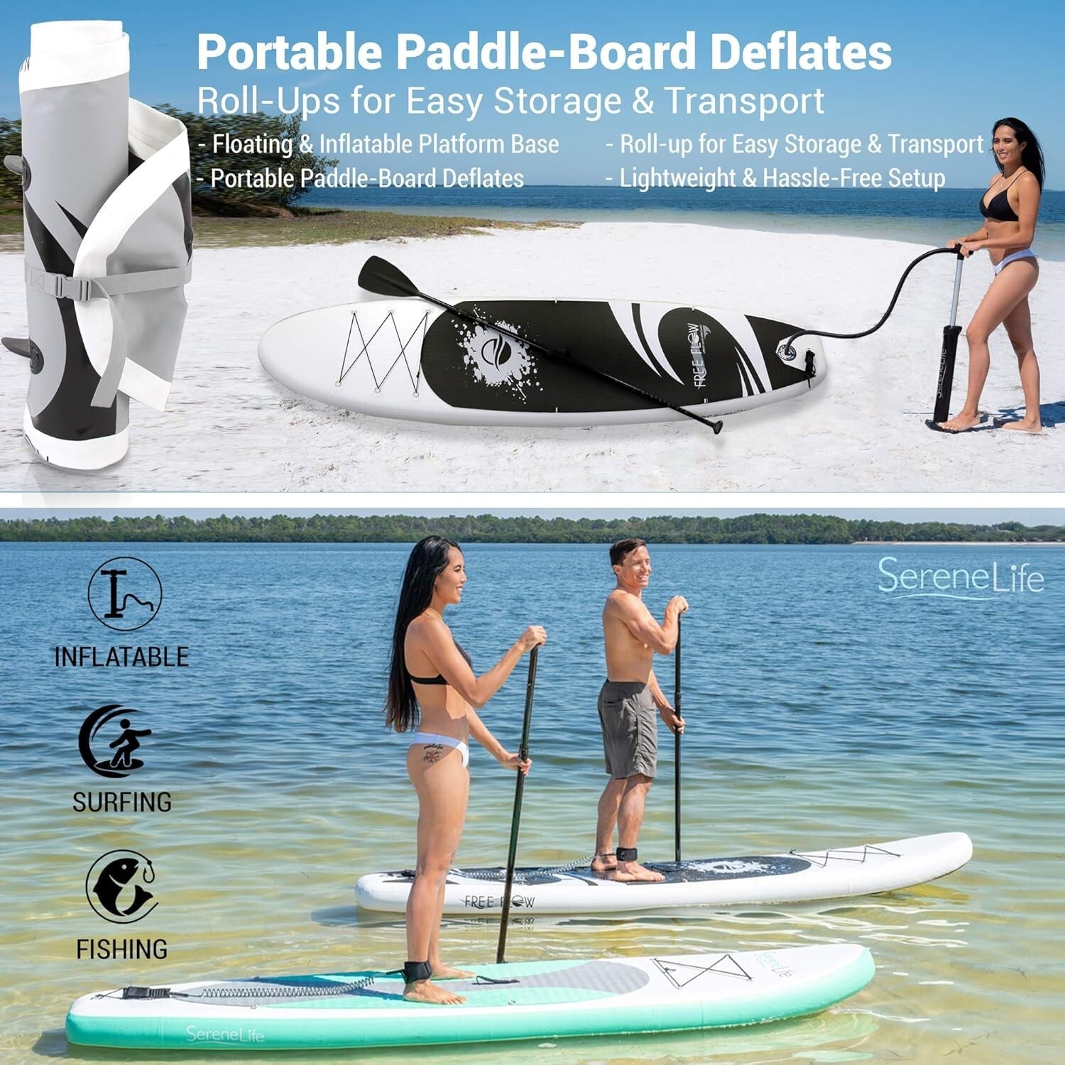 Lightweight 10'6" Paddle Board with EVA Deck - Ideal for Family Fun & Adventure