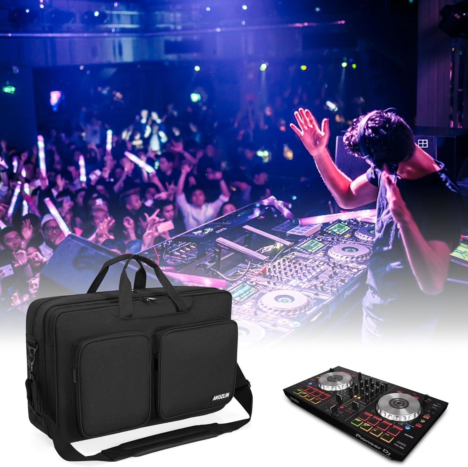Multi-Layer Padded DJ Controller Gig Bag for Pioneer DDJ-SB2/SB3 - Travel Ready