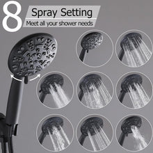 Load image into Gallery viewer, All-in-One Shower Tub Kit: 3 Handles, 8 Settings &amp; Elegant Matte Black Finish
