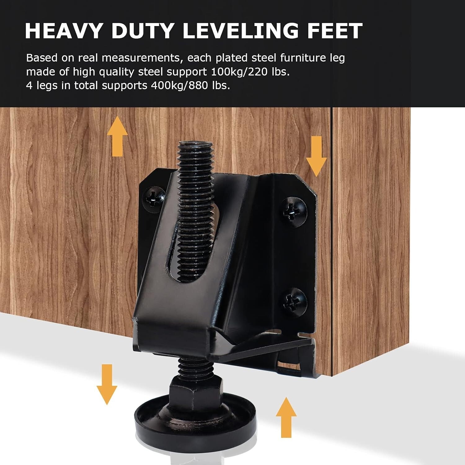 Alloy Steel 16 PCS Furniture Leveling Feet with Rubber Caps for Floor Protection