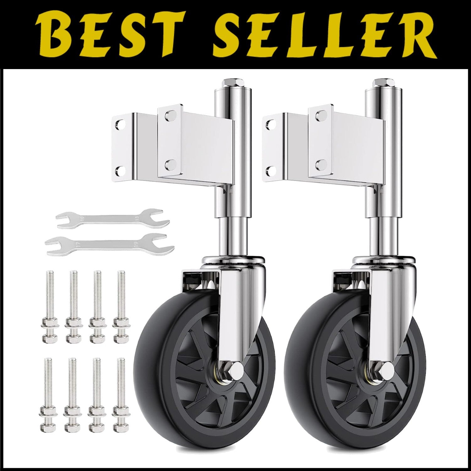 Durable 6" Gate Casters with Spring Load - Heavy Duty, Easy Install, Set of 2