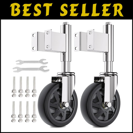 Durable 6" Gate Casters with Spring Load - Heavy Duty, Easy Install, Set of 2