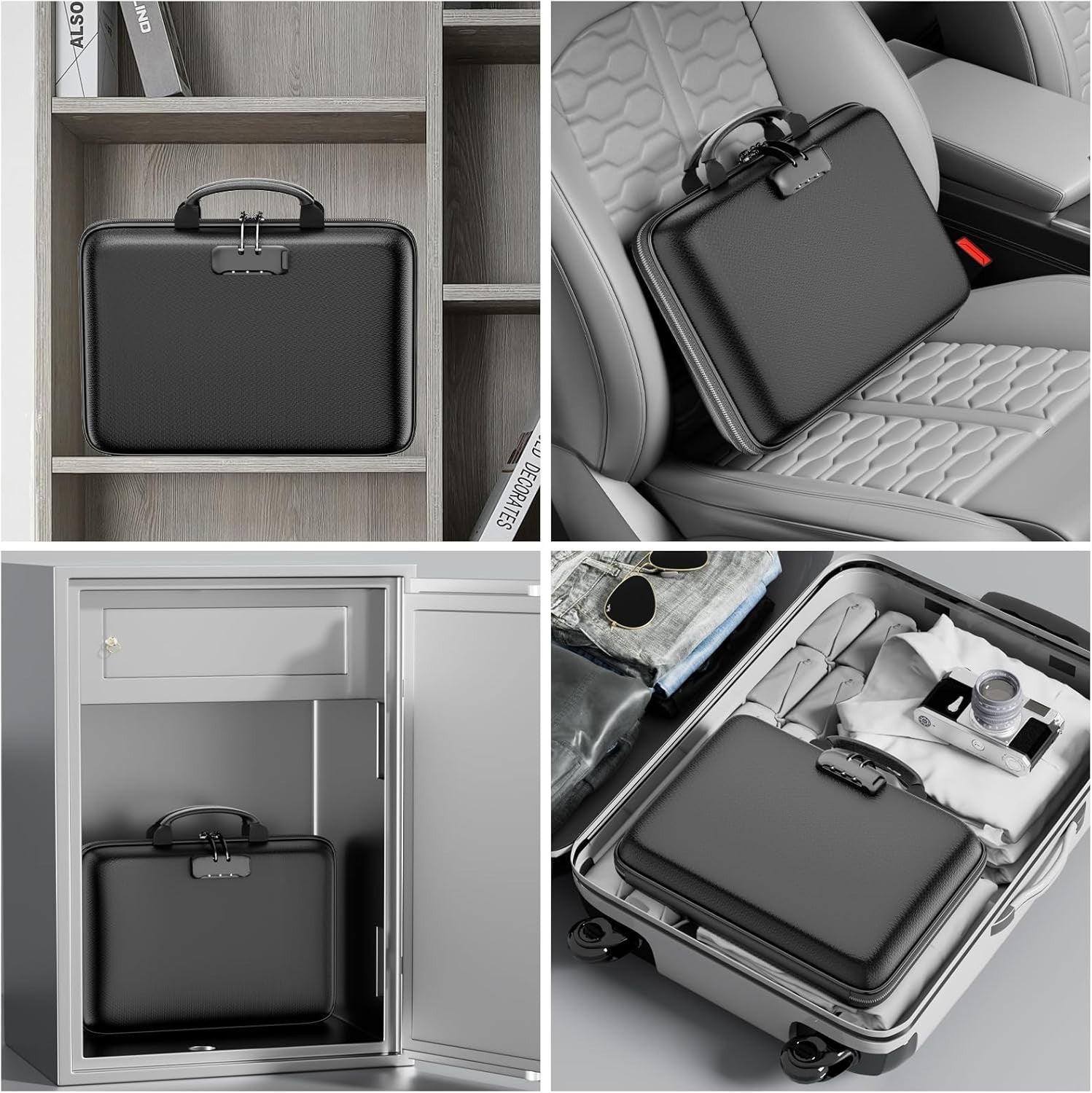 Fireproof & Water-Resistant File Organizer with Lock - 13 Pocket Accordion Style