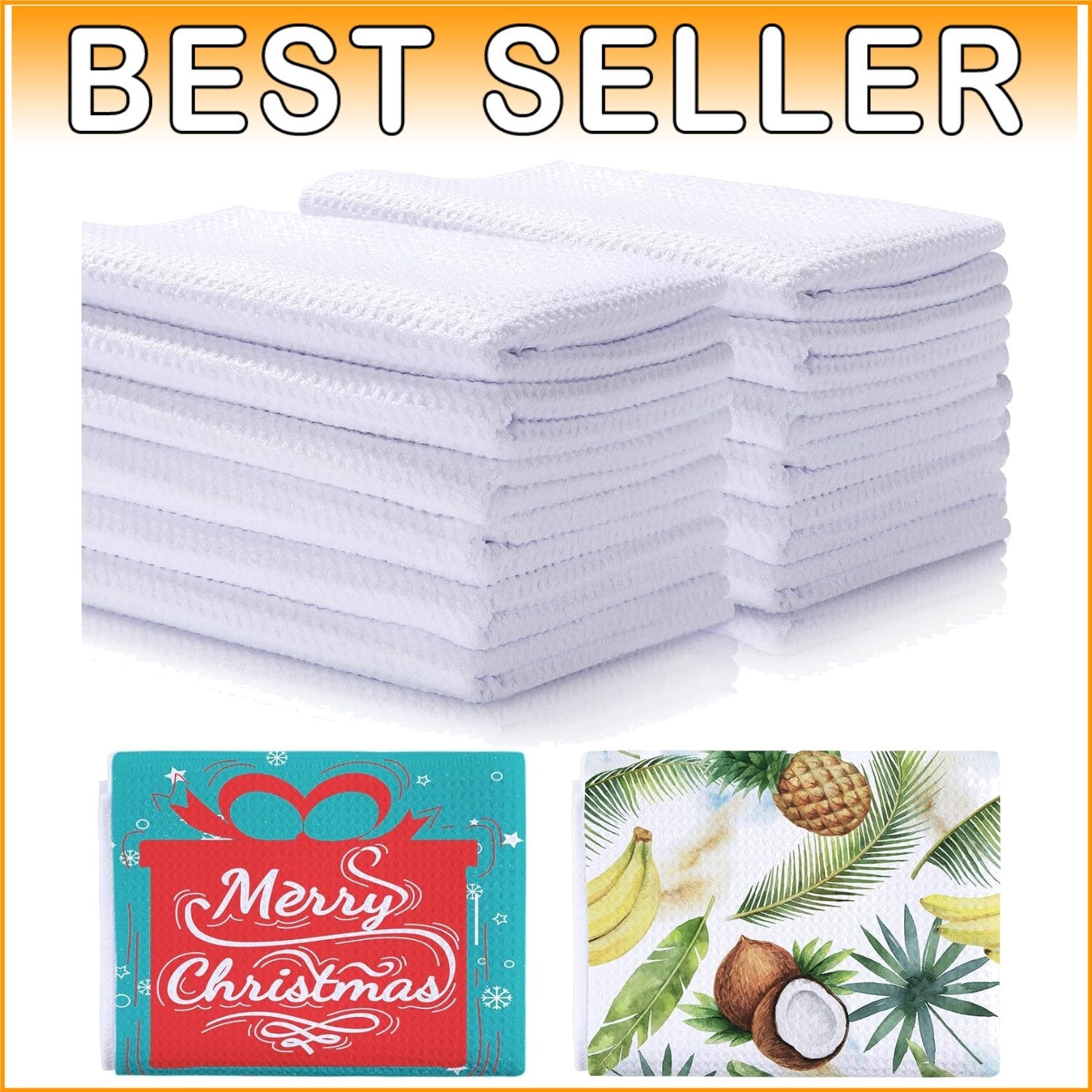 Fast-Drying Absorbent Microfiber Waffle Weave Tea Towels - Personalize with Love