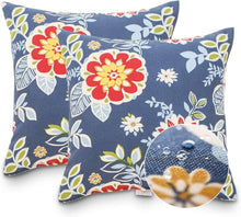 Load image into Gallery viewer, Vibrant 2-Pack 18-Inch Water-Resistant Floral Pillows for Cozy Outdoor Living