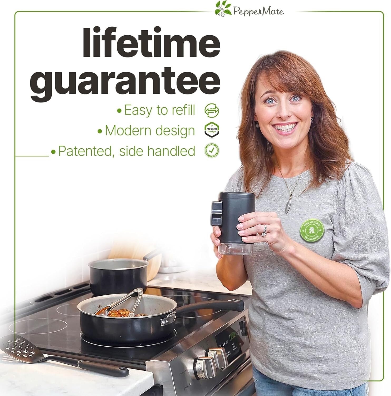 Elegant White Ceramic Pepper Mill – Manual High Volume Salt & Pepper Grinder