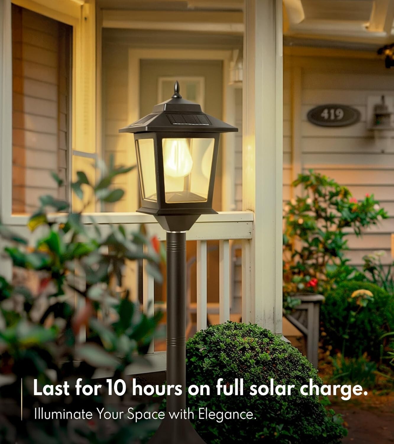 Decorative 63" Solar Pole Lights - Warm White Illumination for Outdoor Spaces