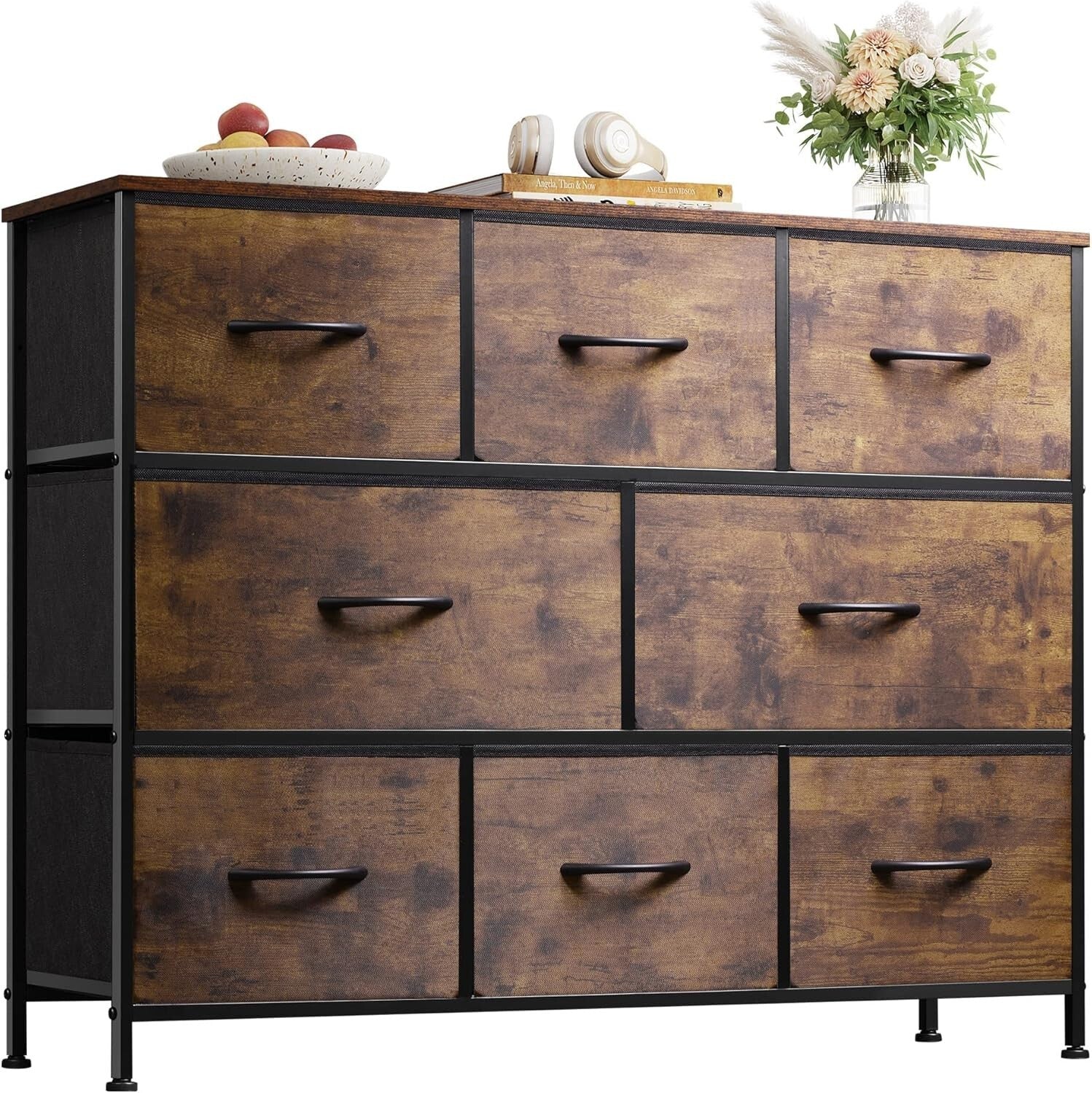 Multifunctional Fabric Dresser with 8 Deep Drawers - Versatile Storage Solution