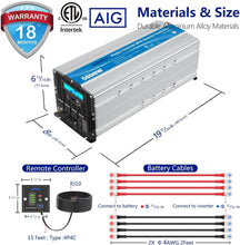 Load image into Gallery viewer, Versatile 5000W Power Inverter with 4 Outlets for Off-Grid Living - Silver