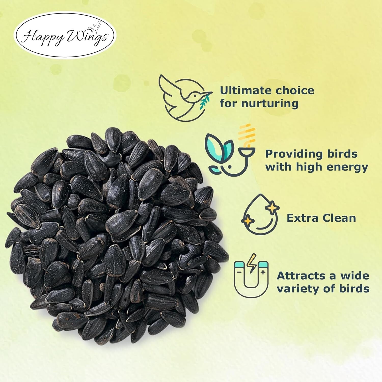 High-Protein 15 lbs Black Oil Sunflower Seeds - Year-Round Bird Care