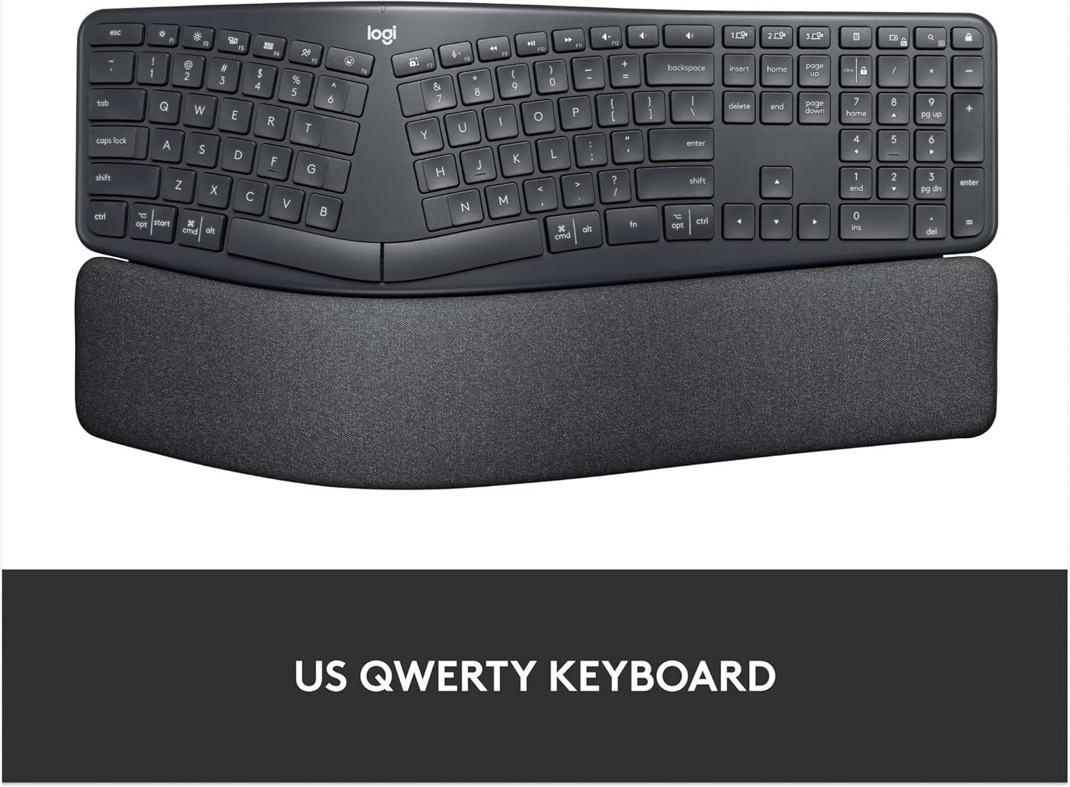 Wireless ERGO K860 Ergonomic Keyboard with Split Design & Wrist Rest Comfort
