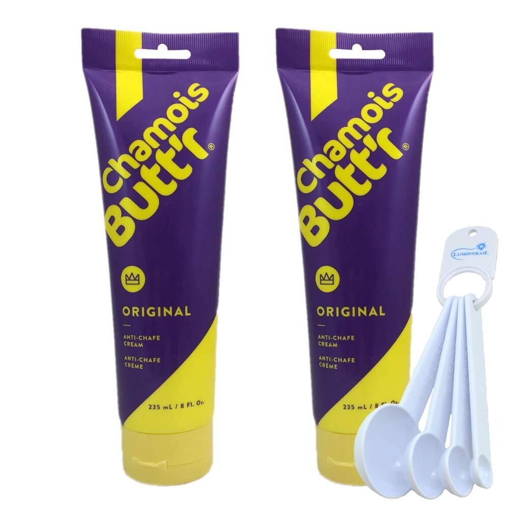 Chamois Butt'r Anti-Chafe Cream 2-Pack - Non-Greasy Relief with Measuring Spoons