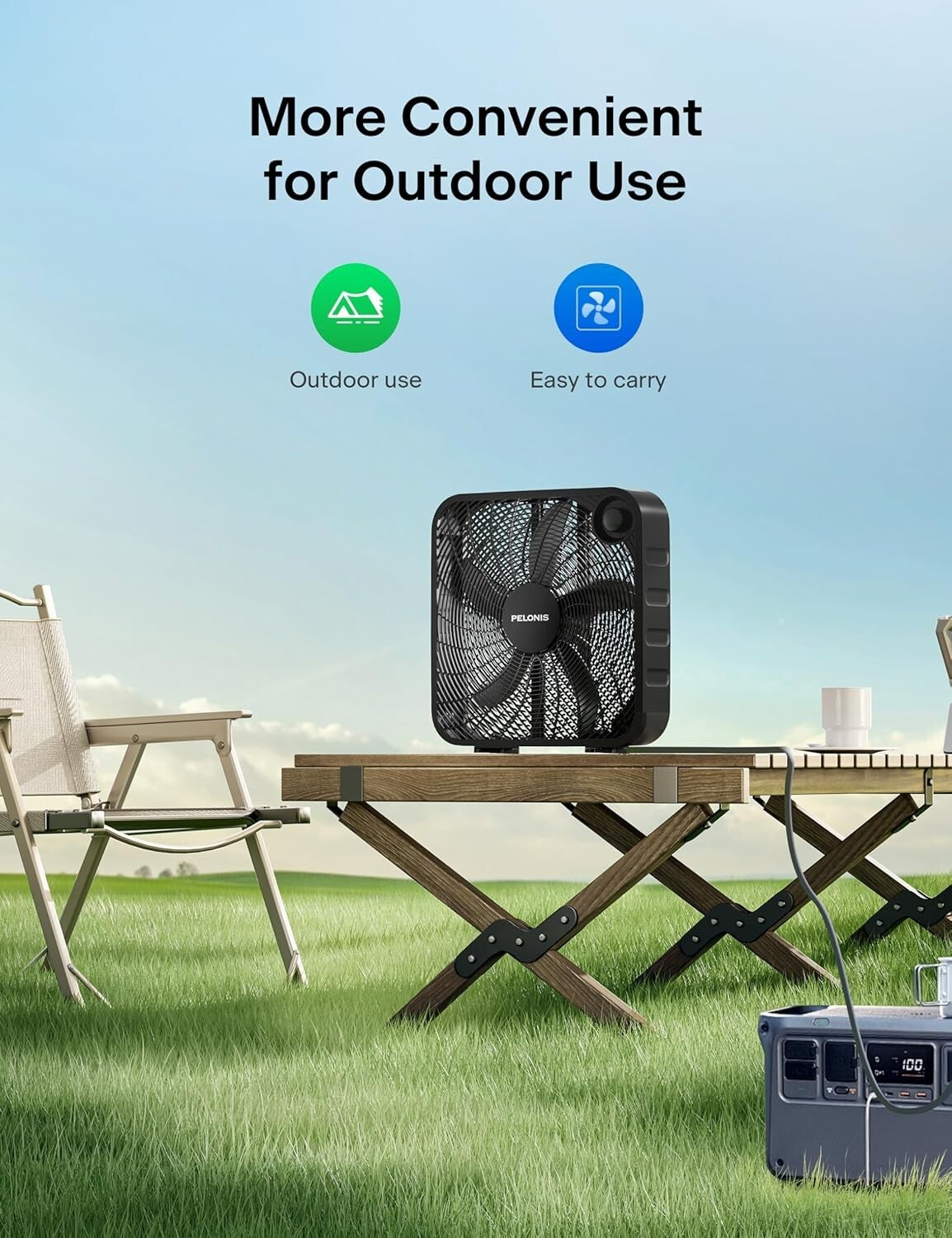 20 Inch Box Fan - Lightweight Portable Floor Fan with High Airflow 2295 CFM