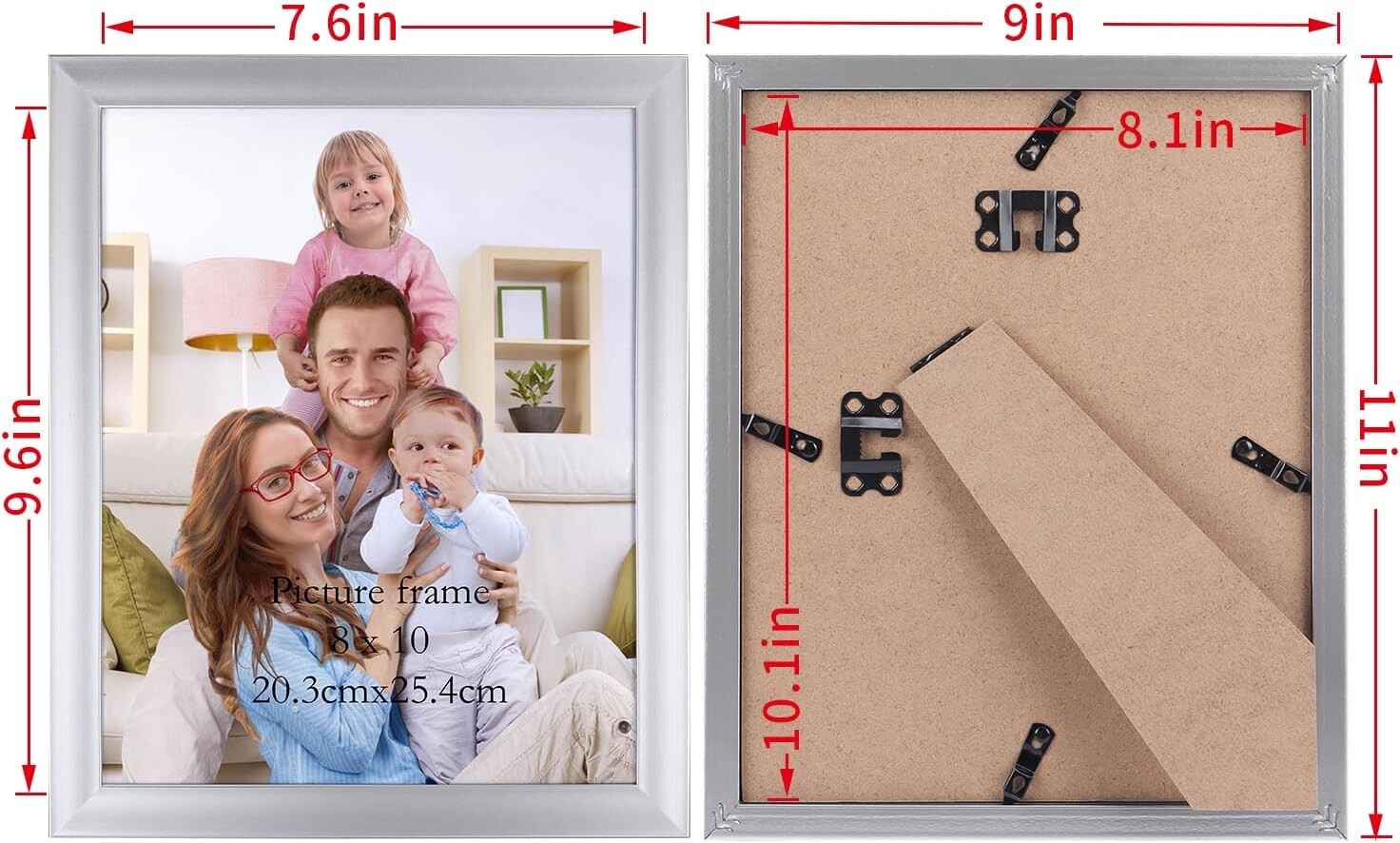 Bulk Set of 12 Glossy 8x10 Silver Frames - Ideal for Collages or Displays