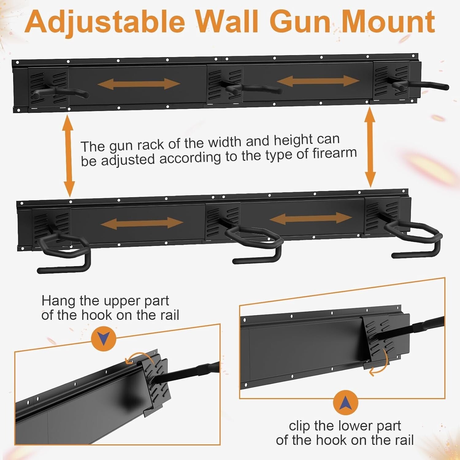 Heavy-Duty 12-Slot Adjustable Gun Rack – Artful Display for Firearm Enthusiasts