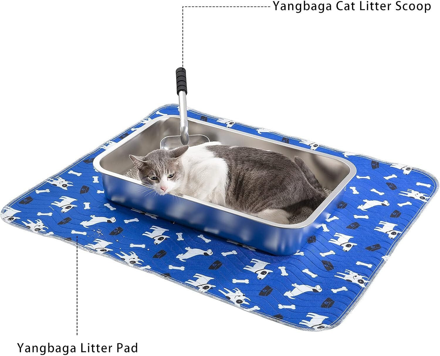 Non-Stick Easy Clean Litter Pan with High Sides for Senior Cats – 24'' x 16''