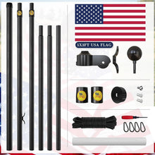 Load image into Gallery viewer, Sturdy 25FT Aluminum Flag Pole with Patented Wind Reinforcement - Complete Kit