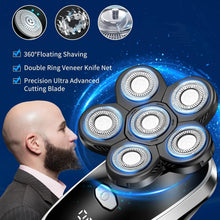 Load image into Gallery viewer, Waterproof Cordless Head Razor with Multiple Attachments for Total Grooming