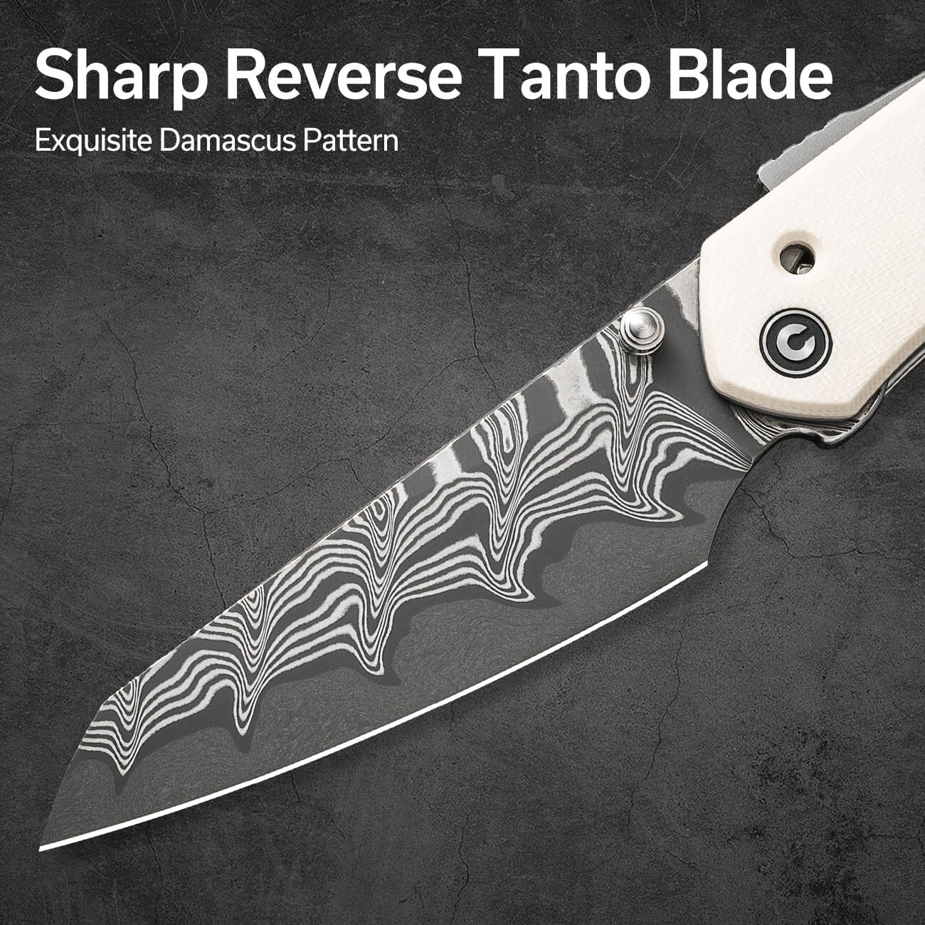 Ambidextrous Superlock Folding Knife with 3.54" Damascus Blade - Perfect Gift