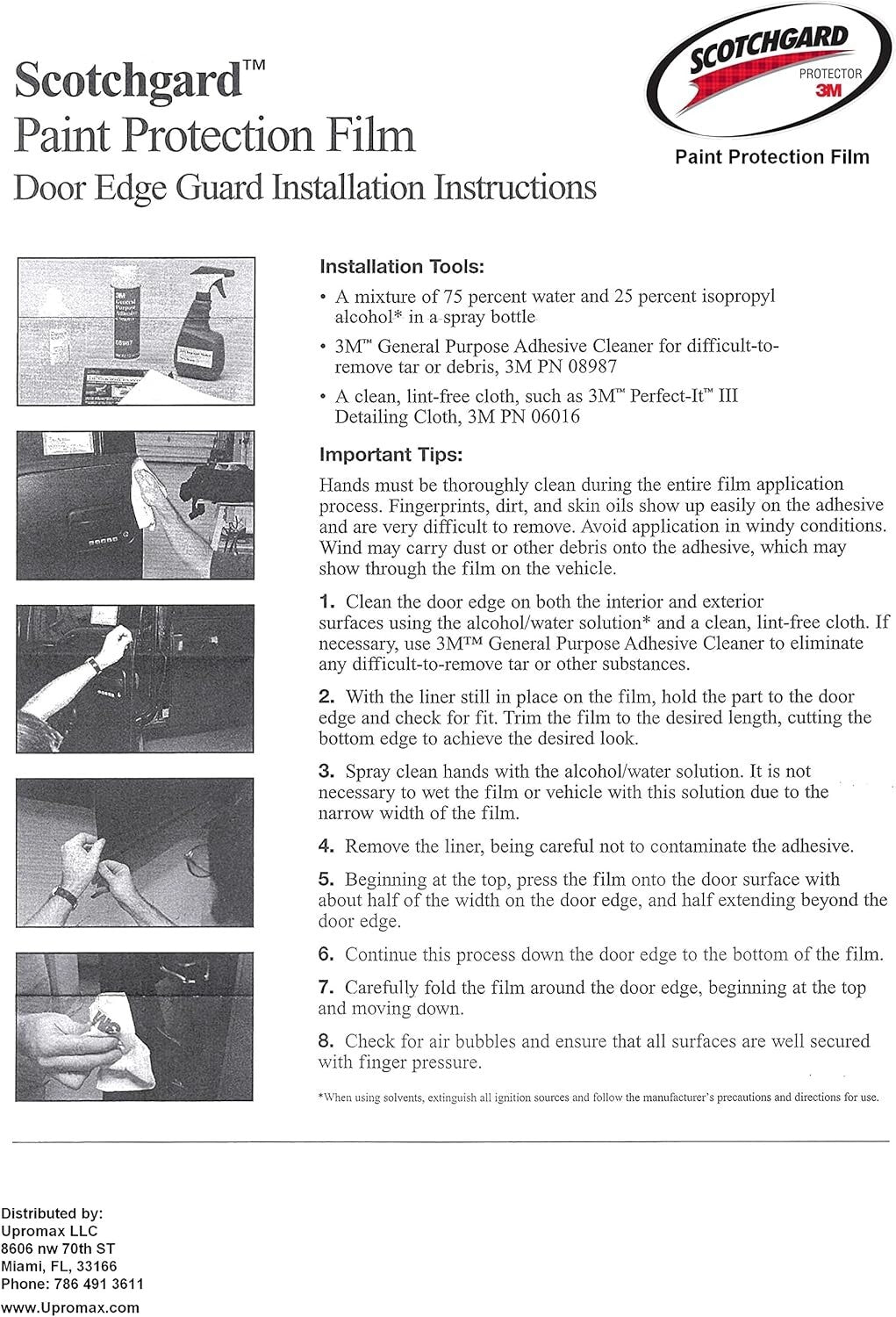 Universal Invisible Door Edge Protector Film - Clear Urethane Roll 0.4" x 40yd