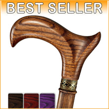Load image into Gallery viewer, Fashionable 33-Inch Wooden Cane - Handmade Ergonomic Design for Every Lifestyle