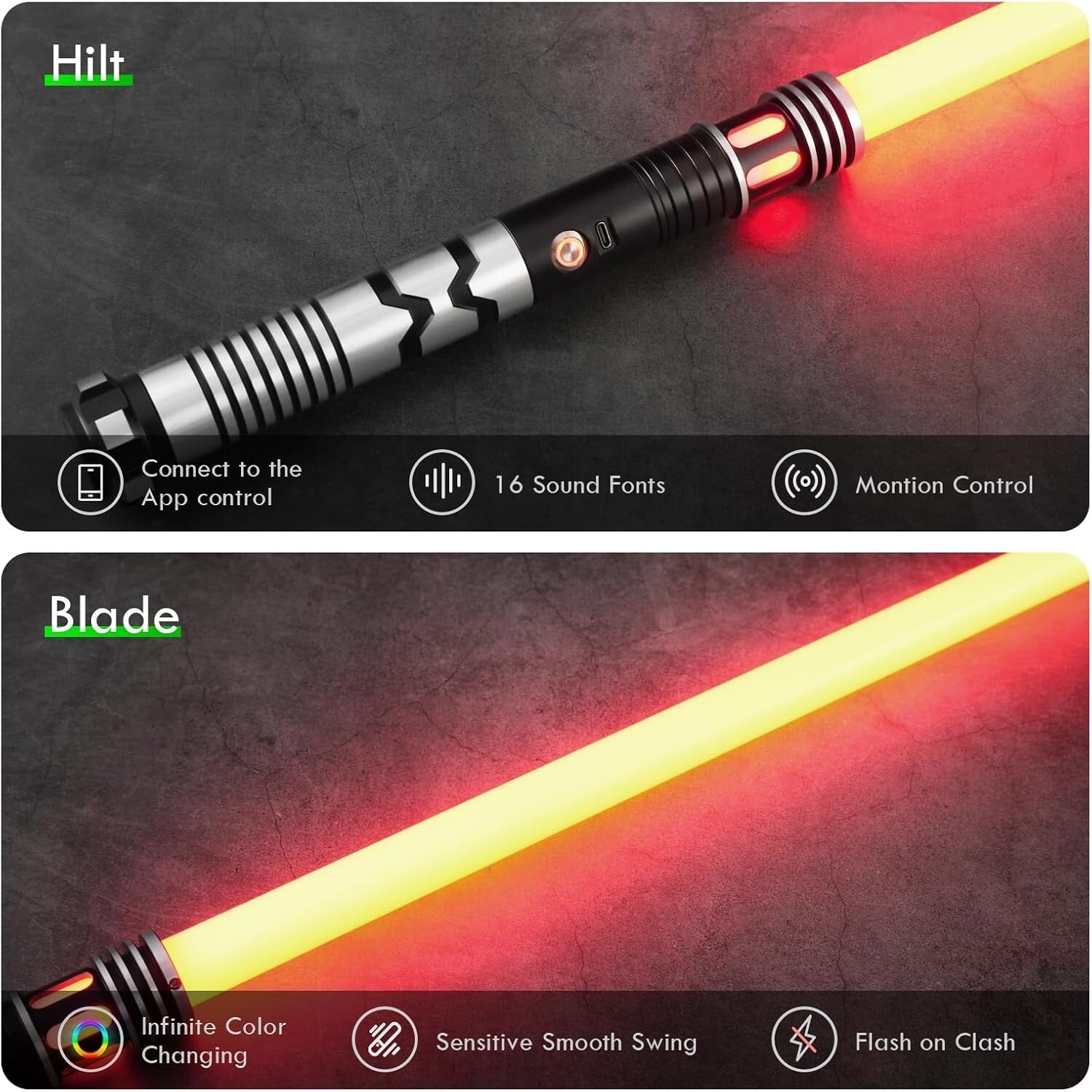 Adult Gift RGBX Light Saber with 12 Sound Fonts and Durable Design for Dueling