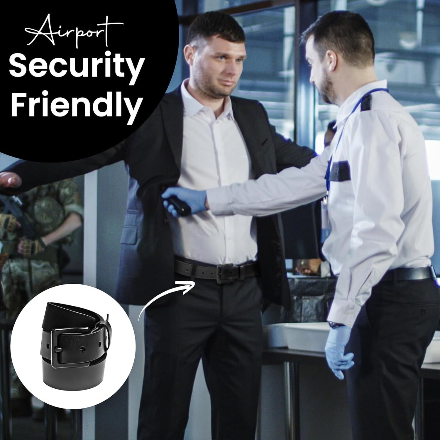 Fashionable 1 3/8” Metal-Free Leather Belt for Travel & Work – Black & Brown