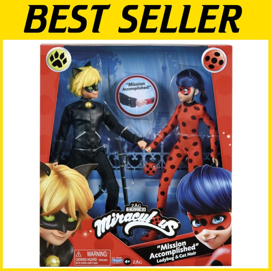 Dynamic Duo: Ladybug & Cat Noir 10" Dolls with Detailed Superhero Fashions