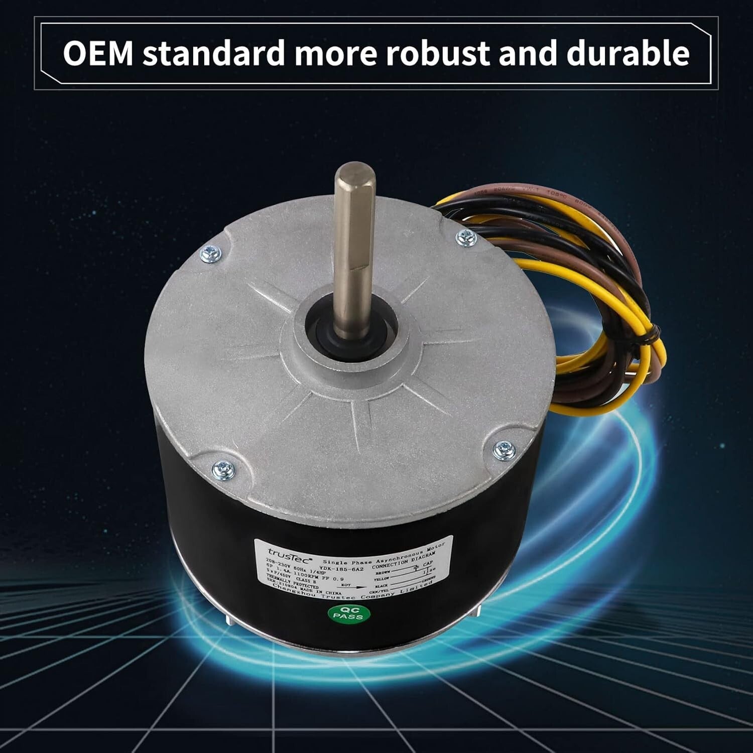 Energy-Efficient 1/4 HP Condenser Fan Motor 208/230V – Ideal OEM Replacement