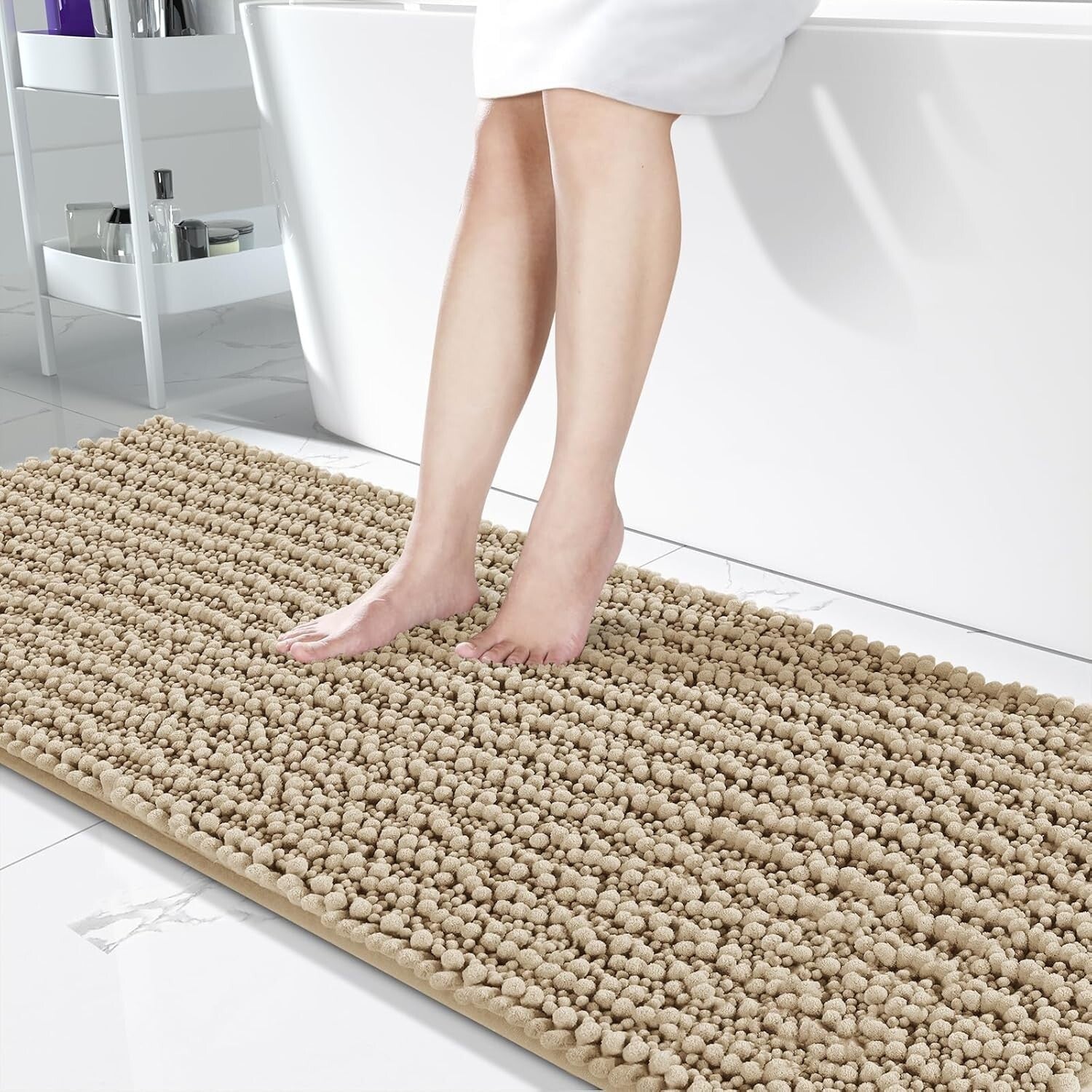 Soft Chenille Bath Runner Rug - 70" x 24", Ideal for Bathrooms & Nurseries